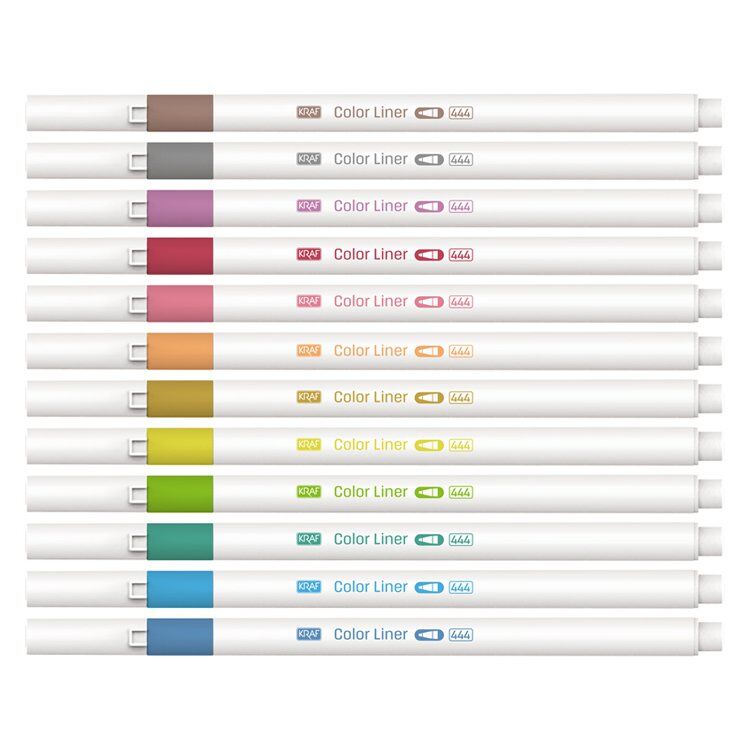Kraf 444 Color Liner Fineliner 0.5mm Keçeli Kalem Seti 12 Renk