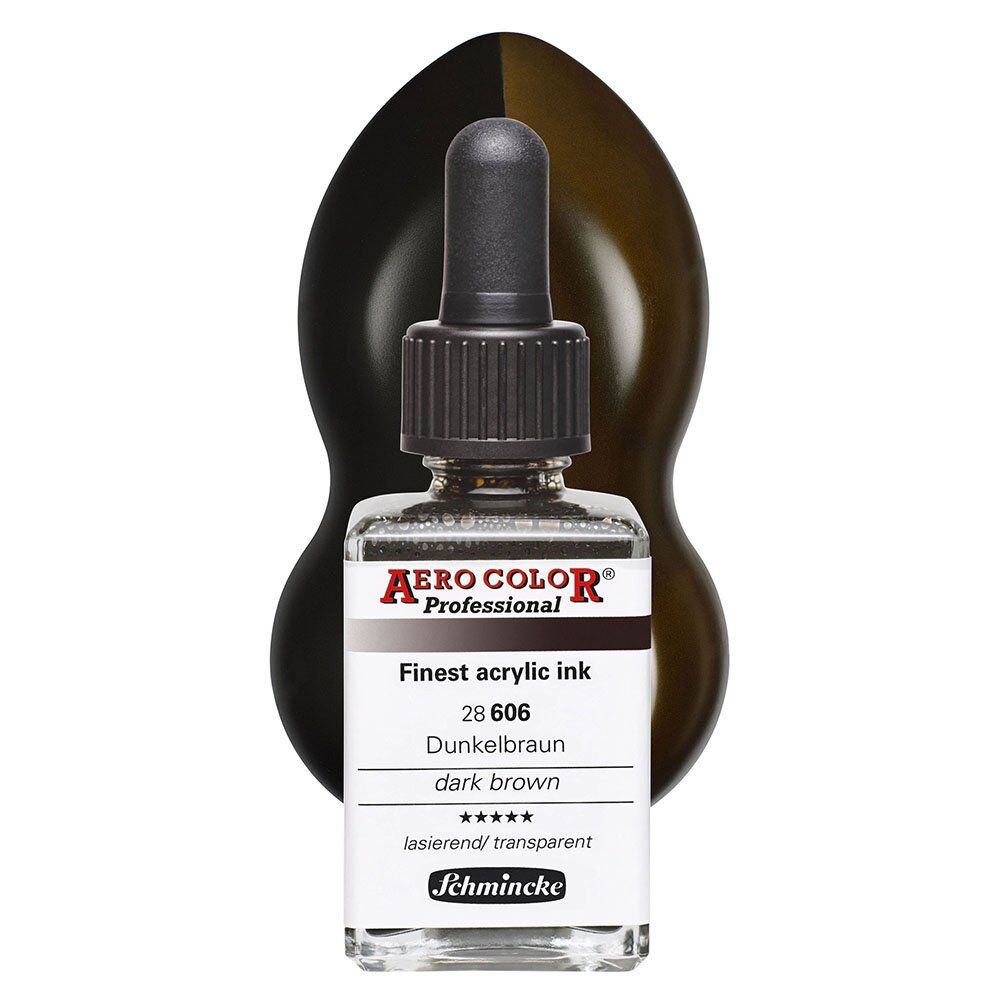 Schmincke Aero Color Airbrush Mürekkep 28 ml. 606 Dark Brown