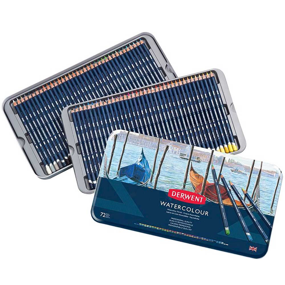 Derwent Watercolour Suluboya Kalemi Metal Kutu 72'li
