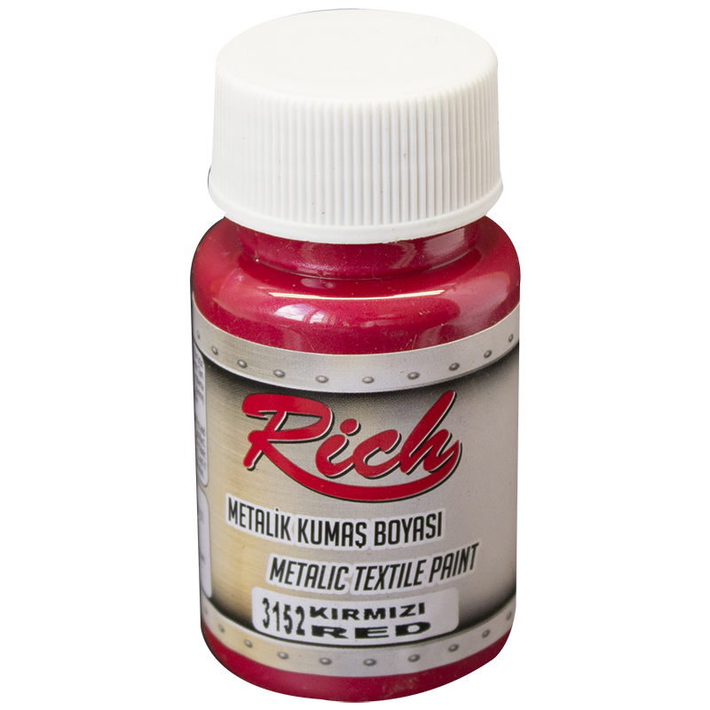 RİCH METALİK KUMAŞ BOYASI 50 CC. 3152 KIRMIZI