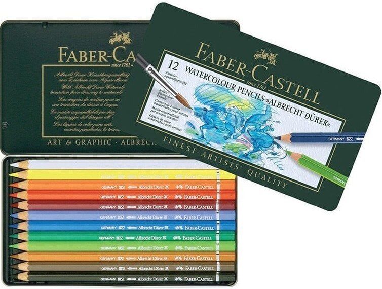 Faber Castell Albrecht Dürer Aquarell Boya Kalemi Metal Kutu 12'li