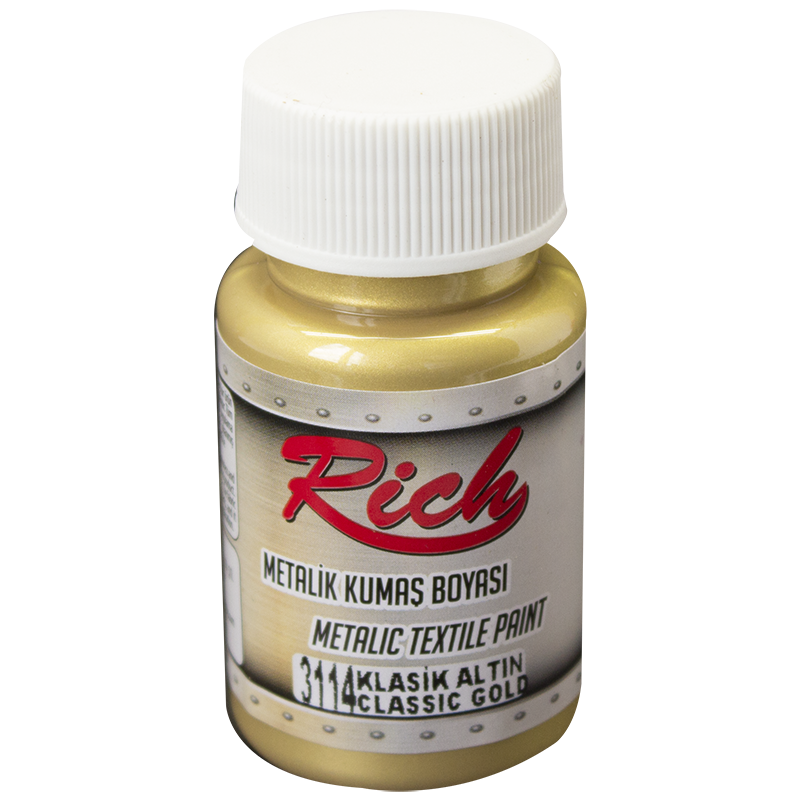 RİCH METALİK KUMAŞ BOYASI 50 CC. 3114 KLASİK ALTIN