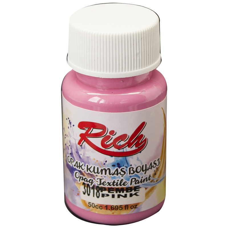 RİCH OPAK KUMAŞ BOYASI 50 CC. 3018 PEMBE