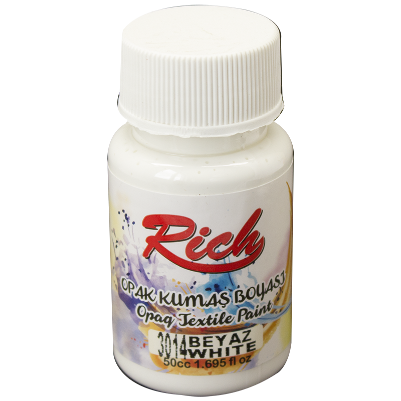 RİCH OPAK KUMAŞ BOYASI 50 CC. 3014 BEYAZ