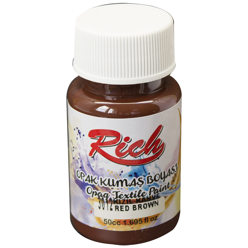 RİCH OPAK KUMAŞ BOYASI 50 CC. 3012 KIZIL KAHVE