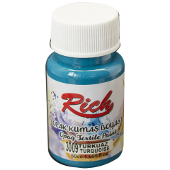 RİCH OPAK KUMAŞ BOYASI 50 CC. 3009 TURKUAZ
