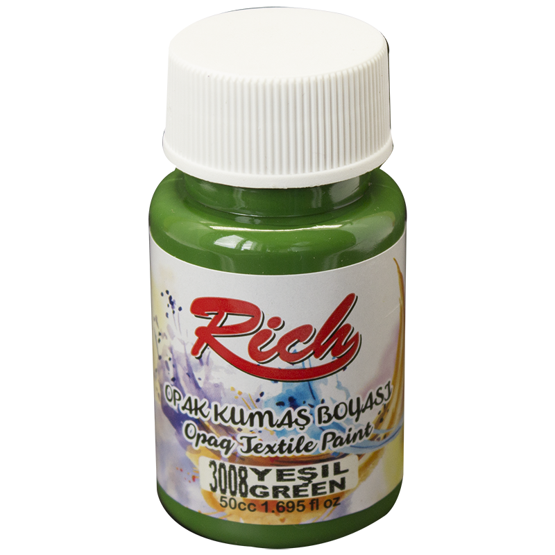 RİCH OPAK KUMAŞ BOYASI 50 CC. 3008 YEŞİL