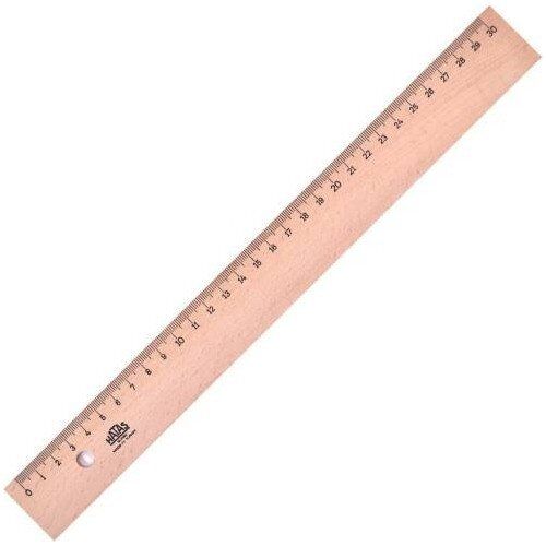 Hatas Tahta Cetvel 30 cm Demir Takviyeli