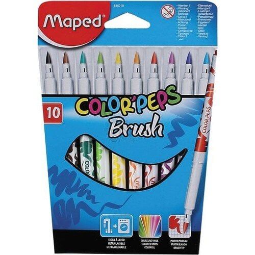 Maped Colorpeps Fırça Uçlu Brush Keçeli Kalem 10 Renk