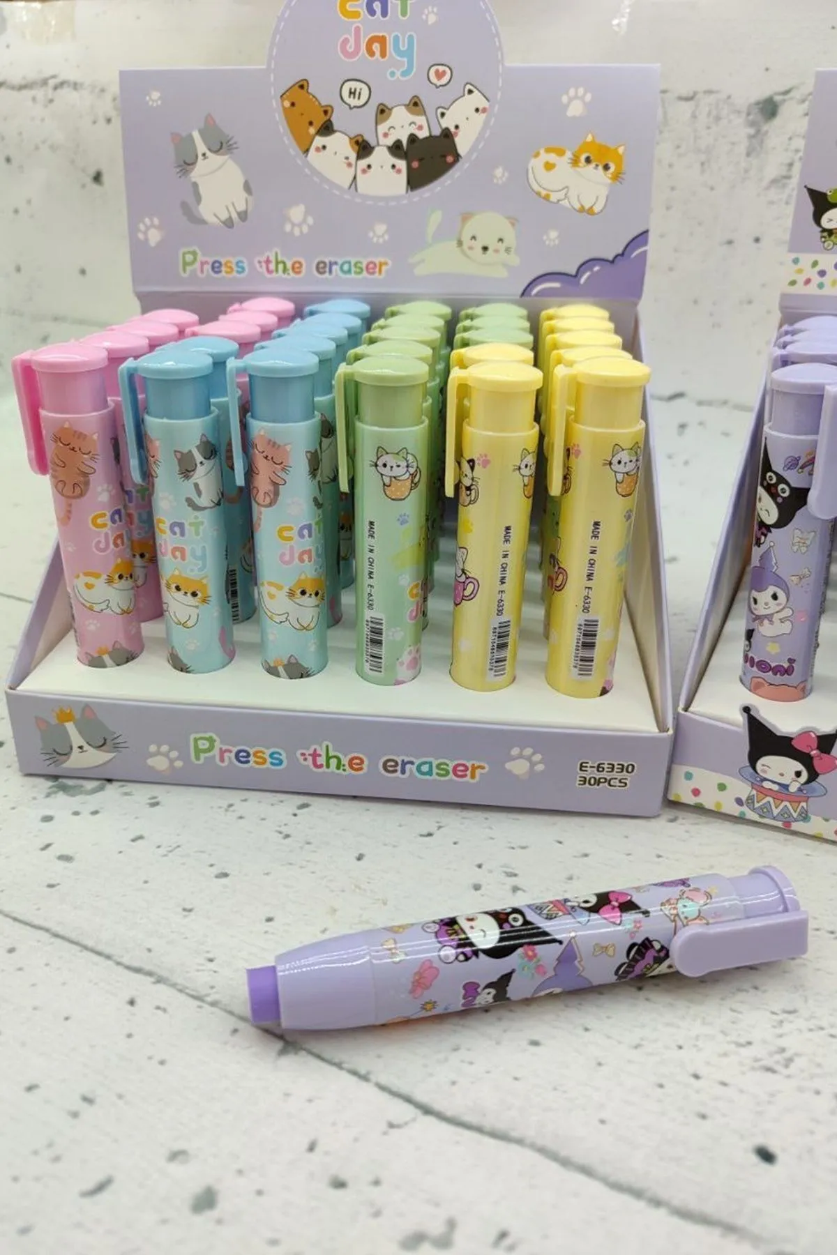 Unick Color Kedi Üstten Basmalı Silgi