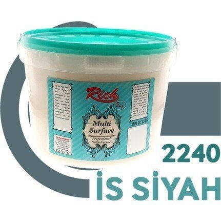 Rich (MultiSurface) Multi Surface Akrilik Boya 2240-İs Siyah 2500 cc (3,5 KG)
