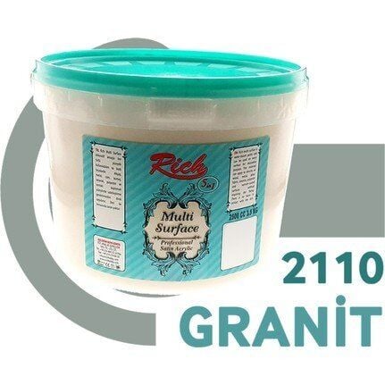 Rich (MultiSurface) Multi Surface Akrilik Boya 2110-Granit 2500 cc (3,5 KG)