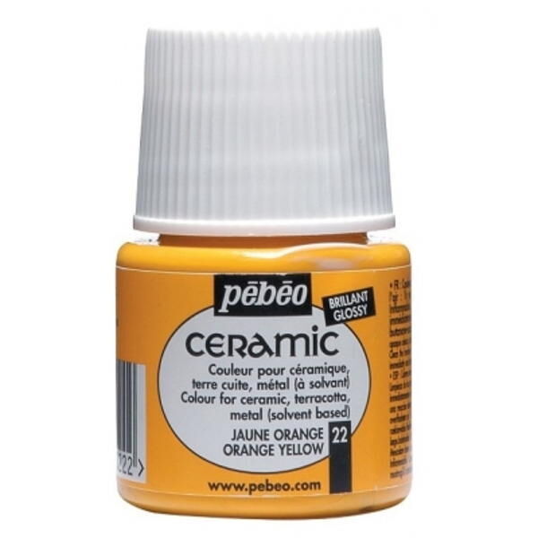 Pebeo Cam Ceramic Seramik Boyası 22 Orange Yellow-Turuncu Sarısı 45ML.