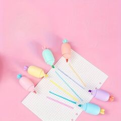 Havuç Desenli Fosforlu Kalem 6 Renk