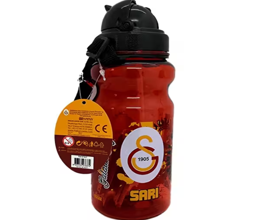 Galatasaray Lisanslı Şeffaf Matara Koruma Pipetli GS 500ML