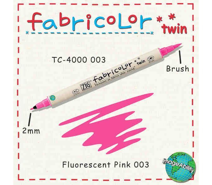 Zig Fabricolor Twin Çift Uçlu Kumaş Boyama Kalemi FLORASAN PEMBE