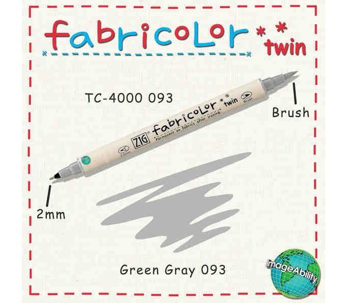 Zig Fabricolor Twin Çift Uçlu Kumaş Boyama Kalemi GRİ YEŞİL