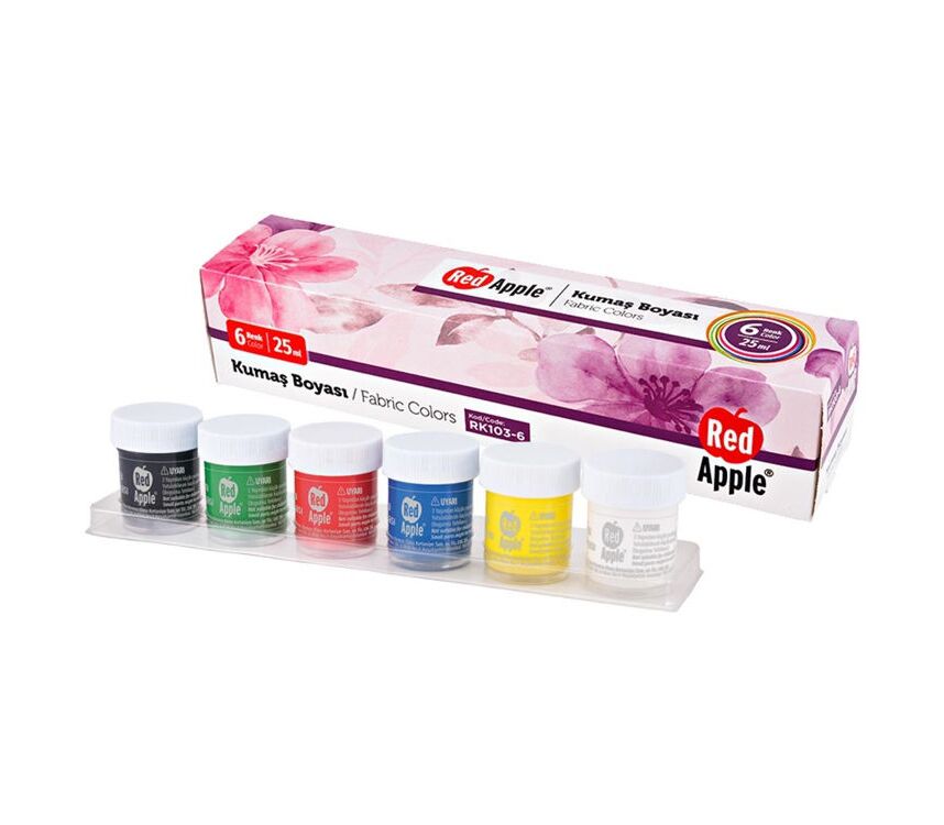 Red Apple Kumaş Boyası 6 Renk x 25 ml.