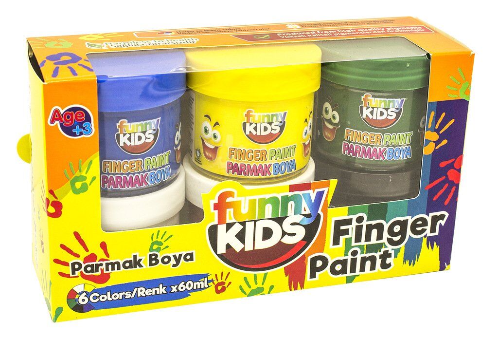 Funny Kids 6 Renk Parmak Boya 6x60 ml