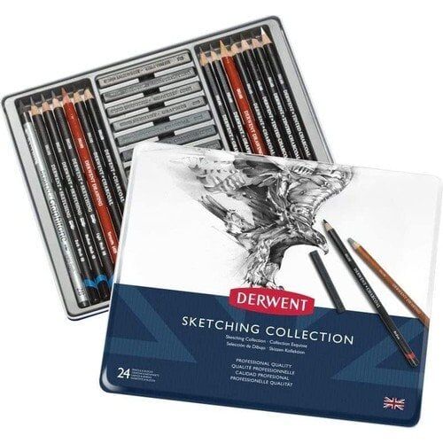 Derwent Sketching Collection Eskiz Koleksiyonu Teneke Kutu 24'lü