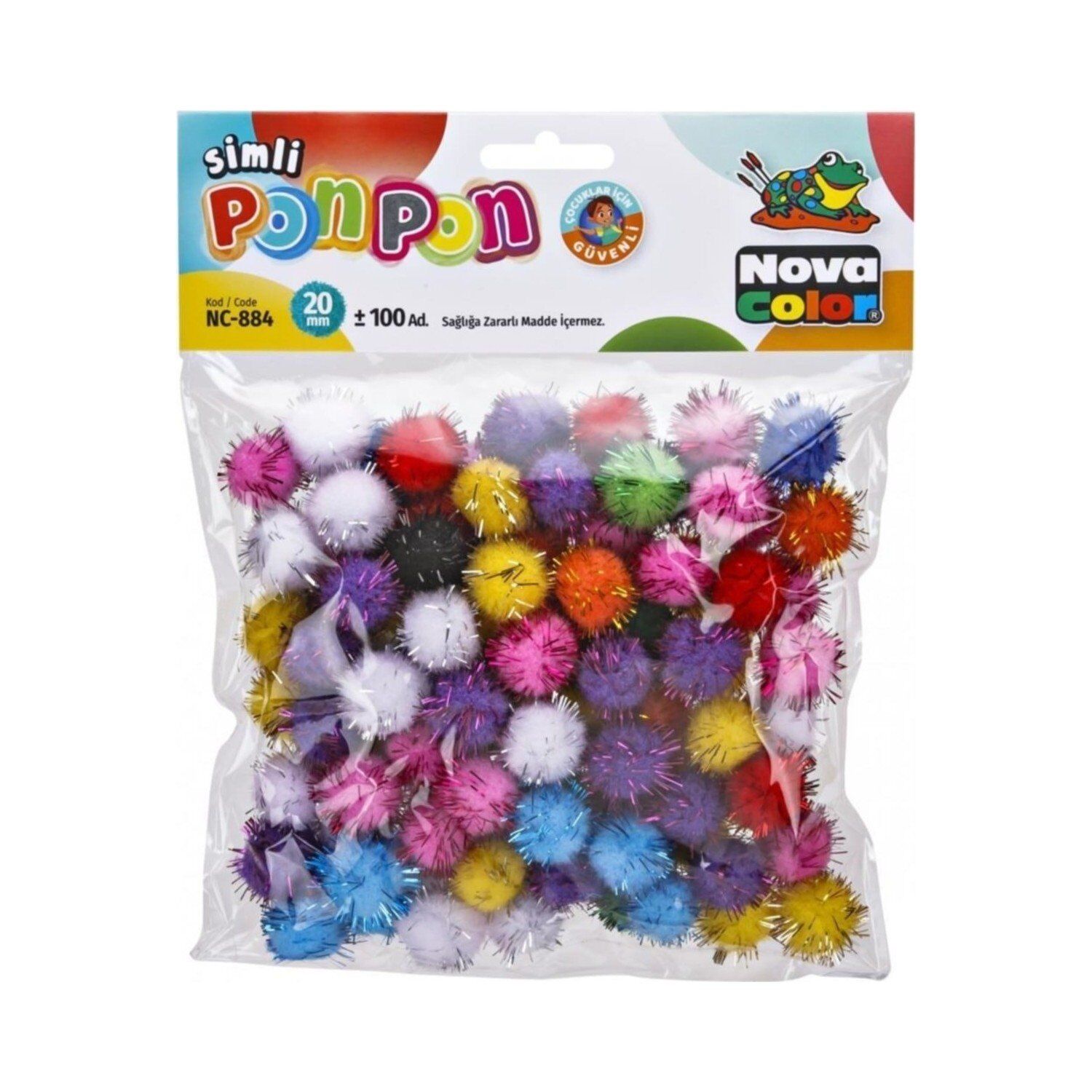 Nova Color 20 mm Simli Ponpon 100 Adet