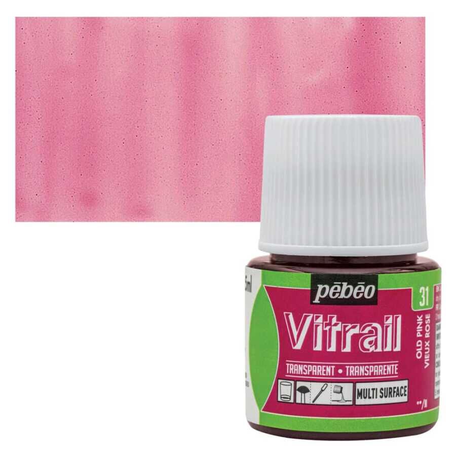 Pebeo Vitrail Cam Boyası 45Ml - 31 Old Pink