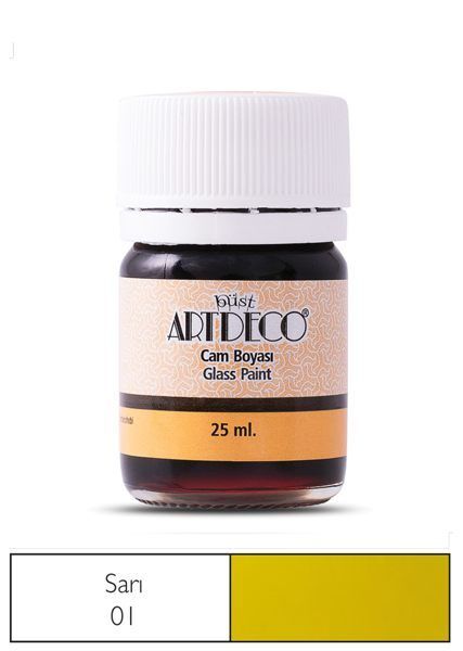 ARTDECO CAM VİTRAY BOYASI 25 ML. 01 SARI