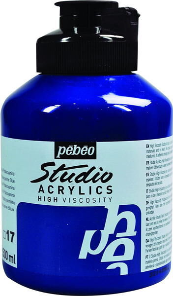 Pebeo Studio Akrilik Boya 500 ml 17 Phthalocyanine Blue