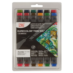 Zig Kurecolor Twin S Marker Kalem 12 Renk Set DEEP COLORS