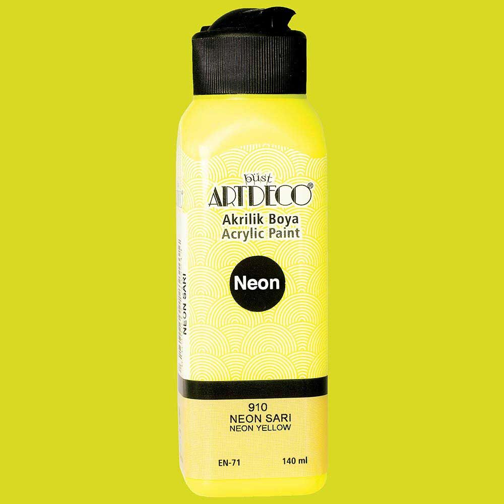 Artdeco Neon Akrilik Boya 140ml 910-Neon Sarı