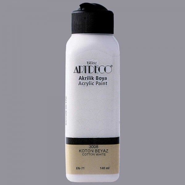 Artdeco Yeni Formül Akrilik Boya 140 ml 3008 Koton Beyaz