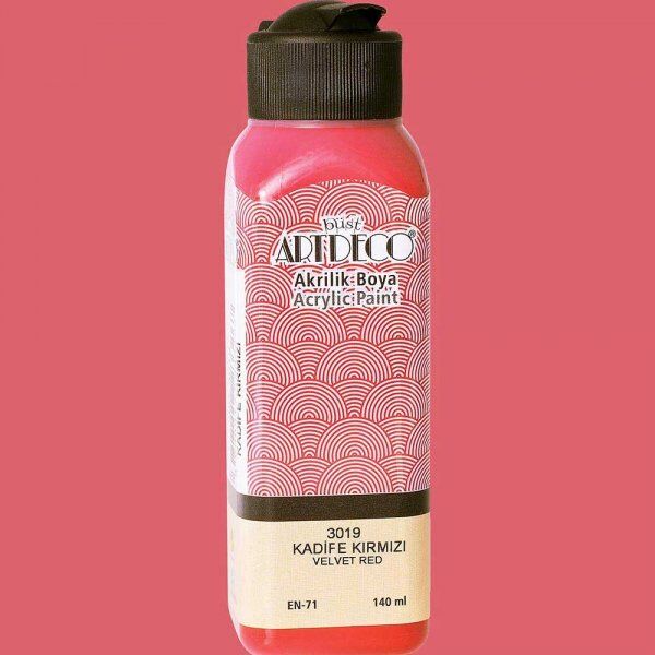Artdeco Yeni Formül Akrilik Boya 140 ml 3019 Kadife Kırmızı