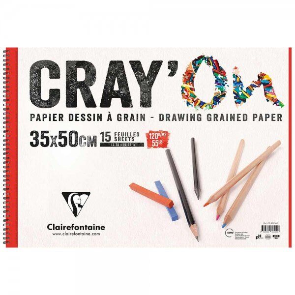 Clairefontaine Cray'On 120gr Spiralli Resim Blok 15 Sayfa 35x50cm