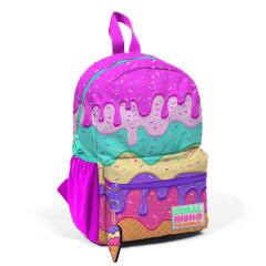 Coral High Minik Yuva Sırt Çantası Pembe Rengarenk Dondurma Desenli İki Bölmeli 23531