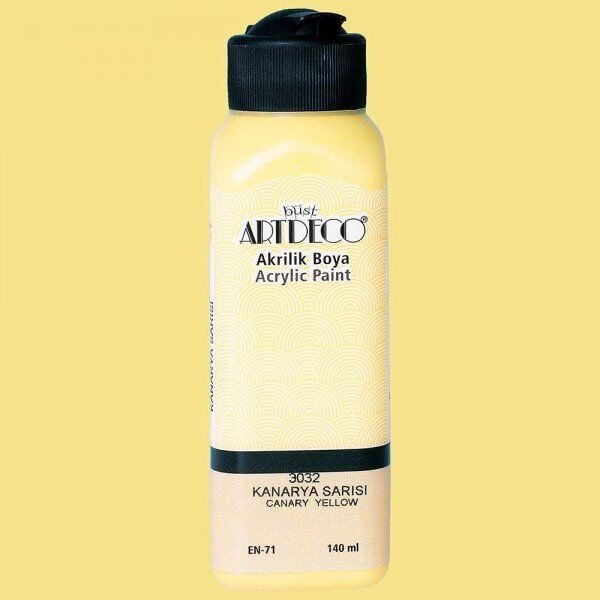 Artdeco Yeni Formül Akrilik Boya 140 ml 3032 Kanarya Sarı