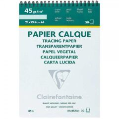 Clairefontaine Aydınger Eskiz 45gr Sketch Çizim Spiralli Blok 30 Sayfa A4