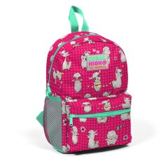 Coral High Minik Yuva Sırt Çantası Neon Mercan Su Yeşili Alpaka Desenli İki Bölmeli 23332