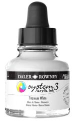 Daler Rowney System 3 Sıvı Akrilik Mürekkep Boya 29.5ml 009 Titanium White