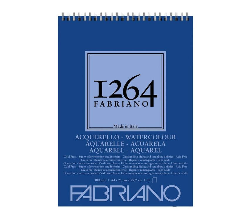 Fabriano 1264 Watercolour Suluboya Defteri 300 gr A3 30 yp Üstten Spirali