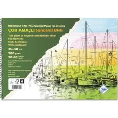 Art Liva Çok Amaçlı Sanatsal Blok Fon Kartonlu 20 + 10 Yaprak 35 x 50 cm 200 Gram