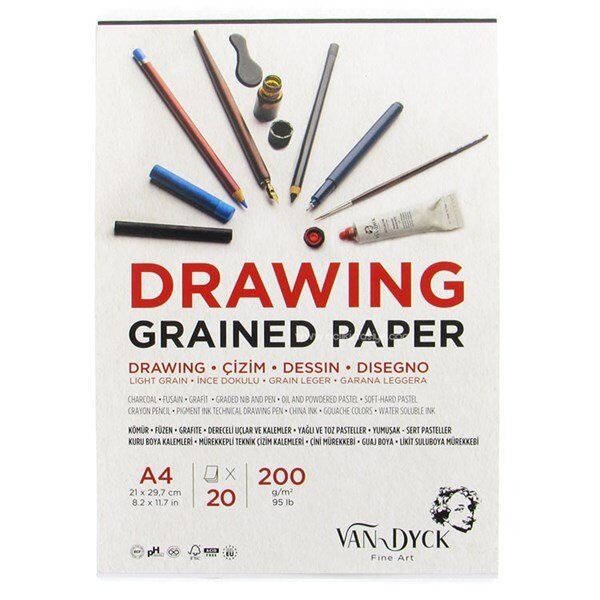Van Dyck Drawing Çizim Blok Defteri 200gr A4 20 Yaprak
