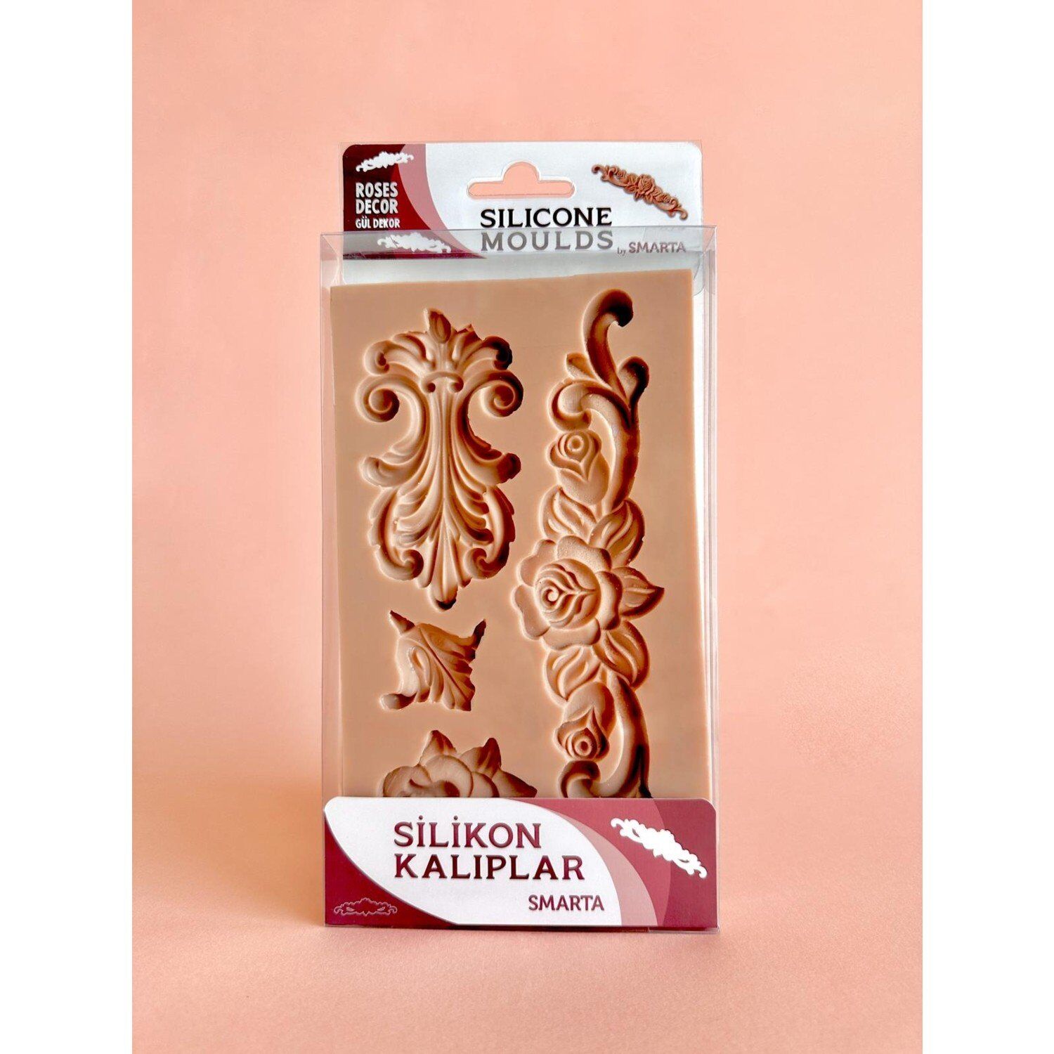 Smarta Büyük Silikon Kalıp Gül Dekor Seti 21x12cm