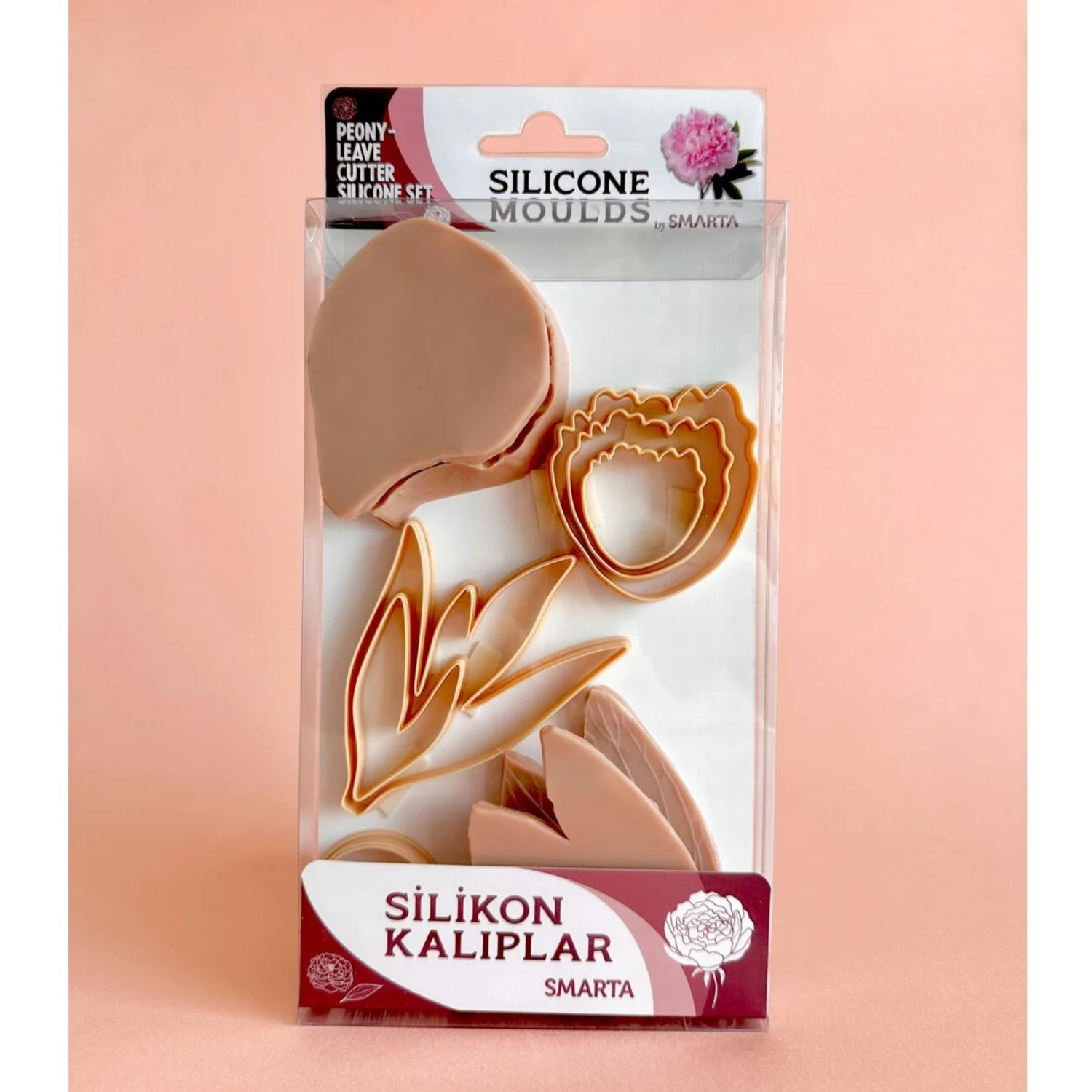 Smarta Büyük Silikon Kalıp Çiçekler Şakayık Ve Yaprak Seti 21x12cm