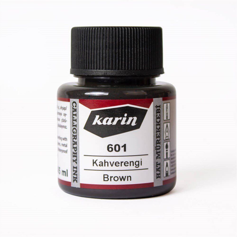 Karin Hat ve Kaligrafi Mürekkebi 601 Kahverengi 45 ml