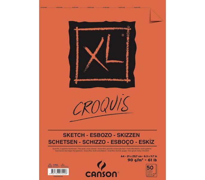 Canson XL Krem Eskiz Defteri Üstten Spiralli 90 gr. A4 50 Sayfa