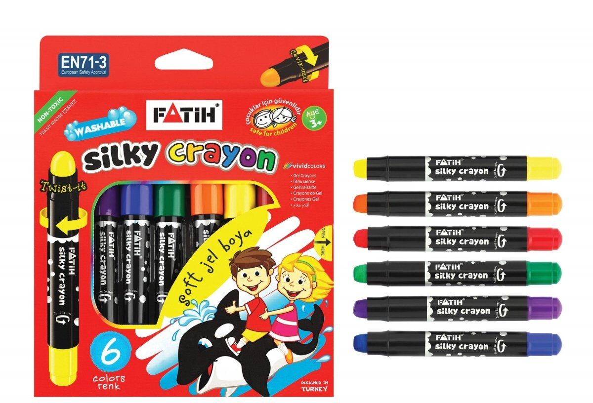 Fatih Çevirmeli Soft Jel Mum Boya 6 Renk