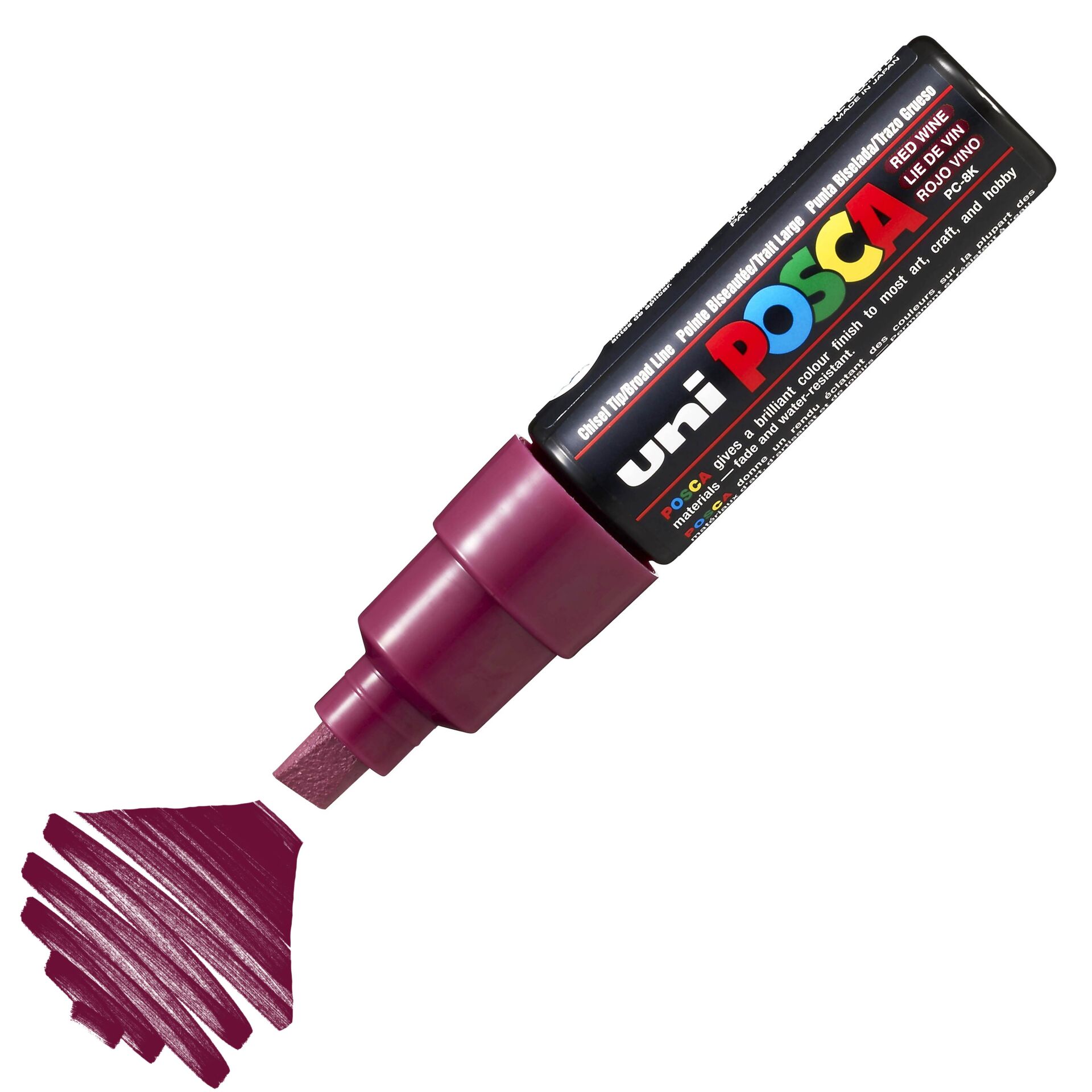 Uni Posca PC-8K Boyama Markörü 8 mm Kesik Uç ŞARAP KIRMIZISI