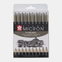 Sakura Pigma Micron Teknik ve İllüstrasyon Çizim Kalem Seti Siyah Edition 10lu