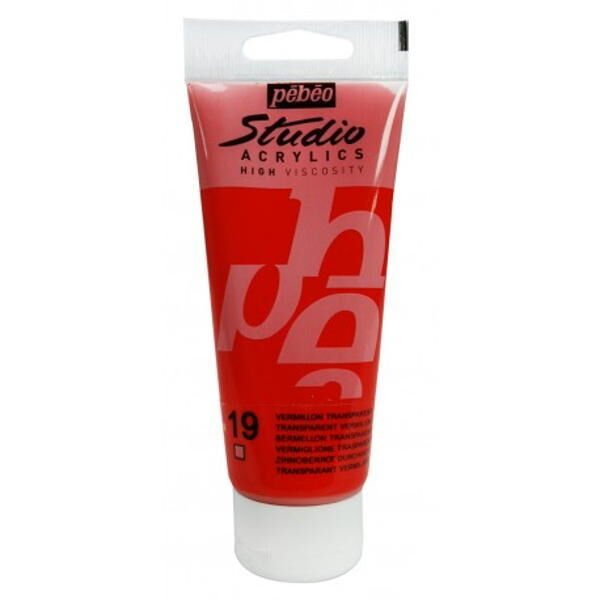Pebeo Studio Akrilik Boya 100ml - 19 Transparent Vermilion