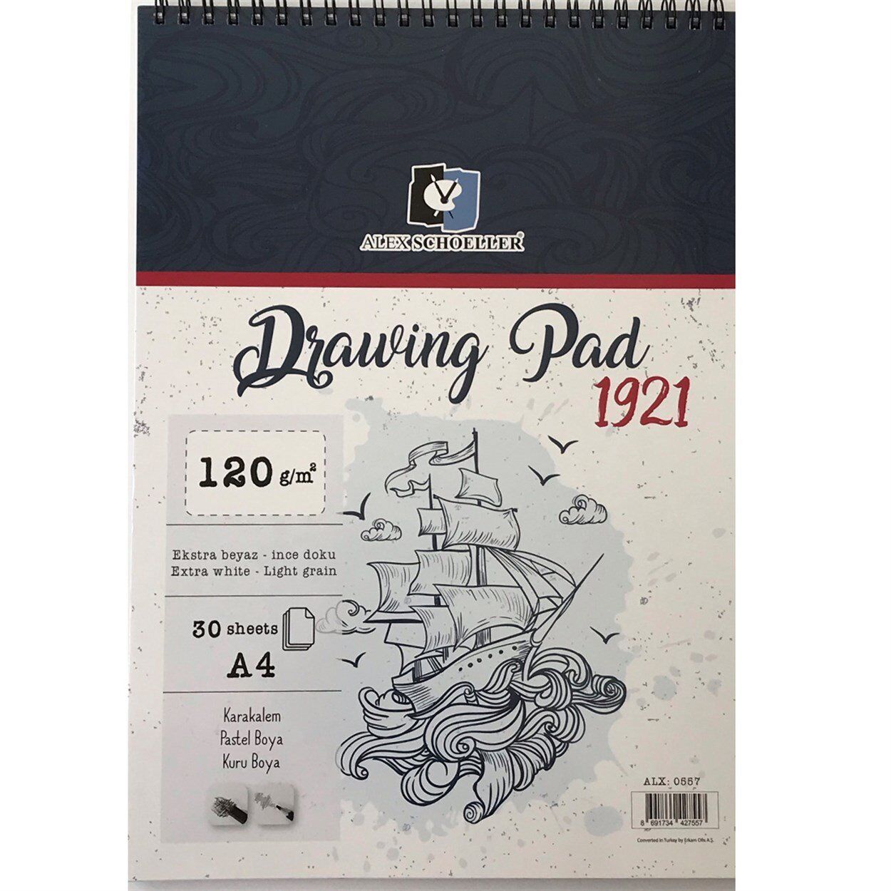 Alex Schoeller Drawing Pad Eskiz Defteri 120gr A4 30 Yaprak